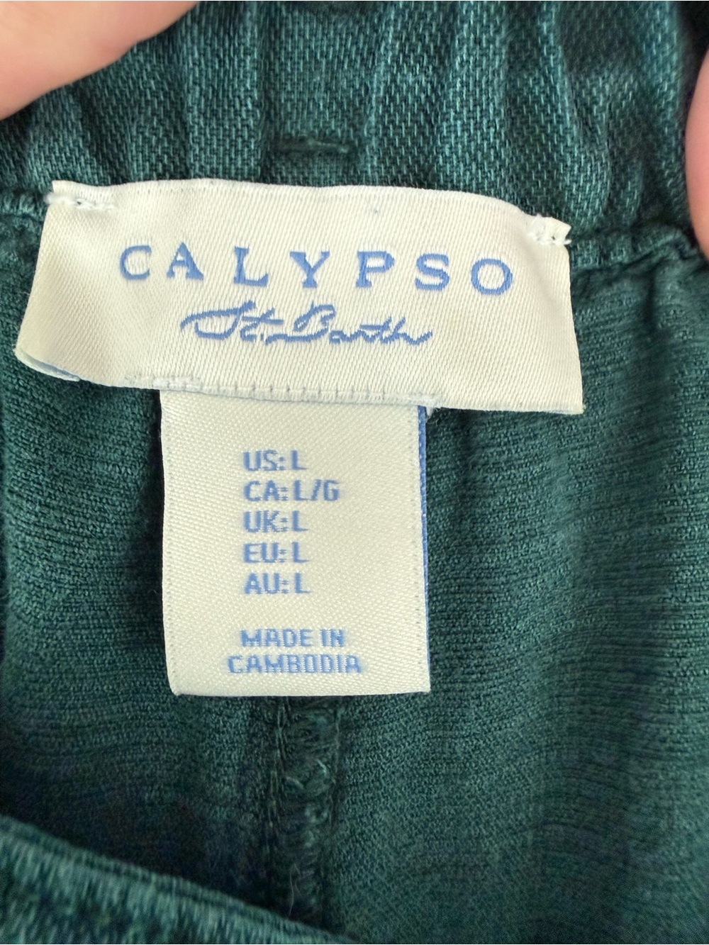 Calypso St. Barth Teal -linen Pants - Picture 3 of 5